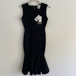 NWT Milly Black Degrade Knit Chevron Mermaid Dress  Sz. P